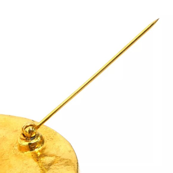 Auth CHANEL Vintage CC Logo Brooch Gold Metal - - Picture 7 of 8